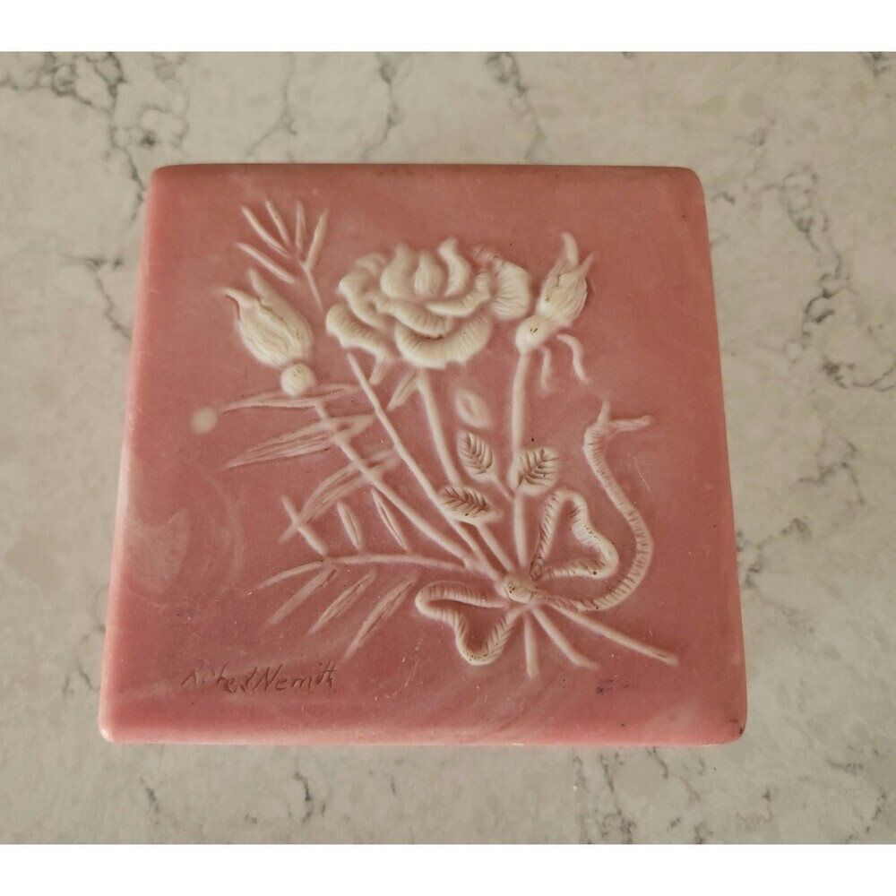 Vtg Lidded Box Hand Crafted Keepsake Box Soapstone Signed Robert Nemith